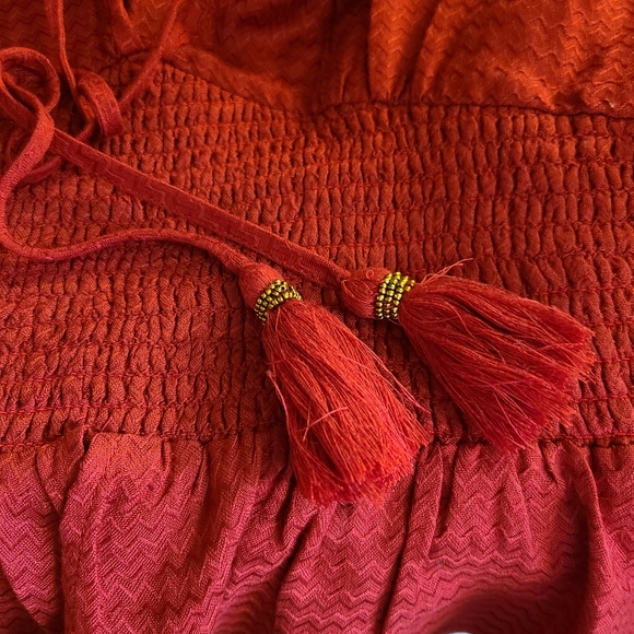 NWT Band of the Free Size Large Red Kacey Split Sleeve Peplum Blouse Bohemian - Picture 12 of 16